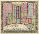 Vintage Map of Philadelphia, Pennsylvania 1860