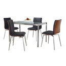 Fuji Mason - Swivel Contemporary Dining Set Dining Set, Glass, 5 Piece by HouseOfZazla