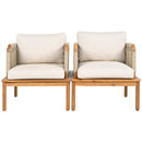 Outdoor Acacia Wood and Rope Club Chair with Cushions (Set of 2) by HouseOfZazla