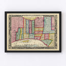 Vintage Map of Philadelphia, Pennsylvania 1860