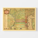 Vintage Map of Philadelphia, Pennsylvania 1802