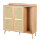 43" Tall Accent Cabinet Chests with 2 Doors, Oak