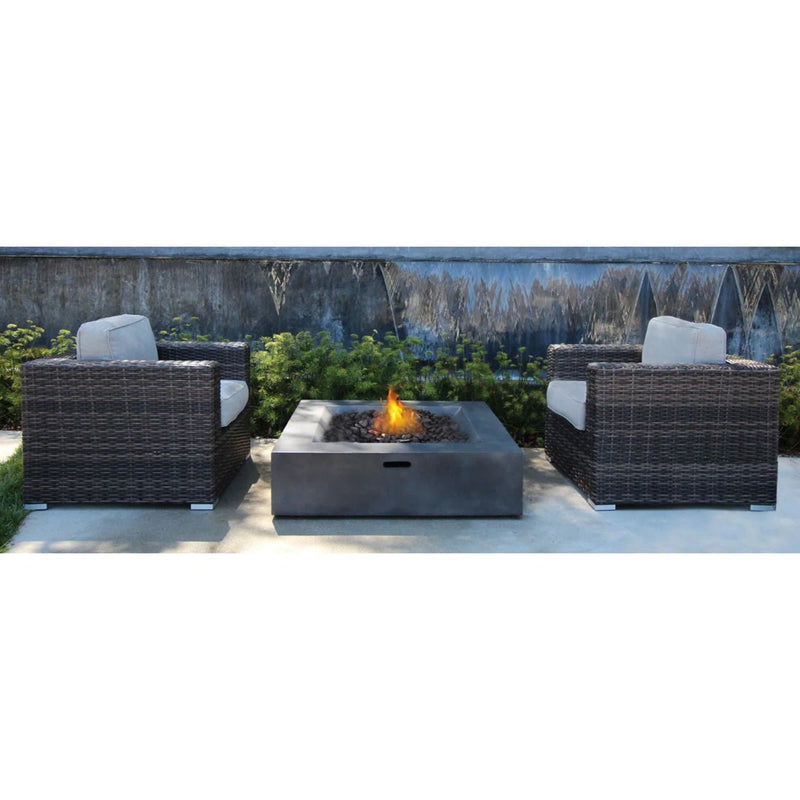 Rattan Wicker Patio Set With Cushions And Concrete Fire Pit, photo 3 of 7