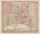 Vintage Map of Philadelphia, Pennsylvania 1868