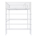 Loft Bed With 4 Tier Shelves And Storage