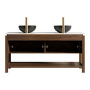 Indigo 60" Bathroom Vanity with Sinter Stone Countertop by HouseOfZazla