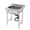 Single Bowl Utility Sink, Freestanding Commercial Kitchen Sink For Laundry Room - Brushed Nickel by HouseOfZazla