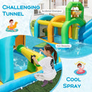 Inflatable Water Slide Tropical Theme Dual Slide Aqua Park Blower Excluded by LJGDeals