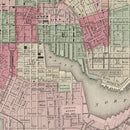 Vintage Map of Baltimore, Maryland 1865