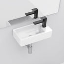 Modern Ceramic Rectangle Wall Mount Bathroom Sink With Single Faucet Hole by HouseOfZazla