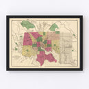 Vintage Map of Baltimore, Maryland 1873