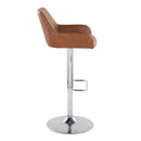 Daniella - Contemporary Adjustable Barstool With Swivel With Rounded Rectangle Footrest (Set of 2) by HouseOfZazla