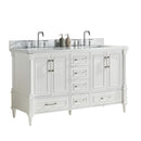 Freestanding Double Bathroom Vanity With Extra Black Handles - White by HouseOfZazla