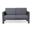 Acacia Wood Loveseat And Coffee Table Set With Cushions