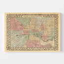 Vintage Map of Baltimore, Maryland 1870