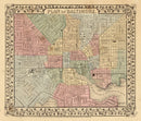 Vintage Map of Baltimore, Maryland 1870