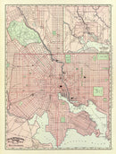 Vintage Map of Baltimore, Maryland 1897