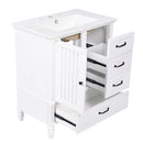 30" Bathroom Vanity With Sink, 3 Drawers, Adjustable Feet by HouseOfZazla