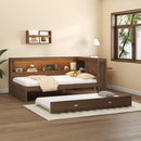 Daybed With Storage Shelves, LED, USB, And Trundle by HouseOfZazla