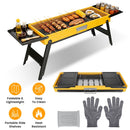 Portable Folding Charcoal Grill with Side Shelves