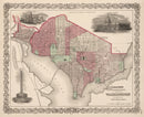 Vintage Map of Washington, DC 1866