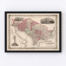 Vintage Map of Washington, DC 1866