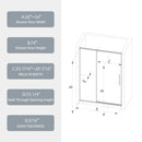 50-54"W x 74"H Pivot Shower Door with Matte Tempered Glass Finish by HouseOfZazla