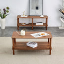 Modern 2 Tier Coffee Table With Open Storage Shelf For Living Room by Unique Piece Furniture