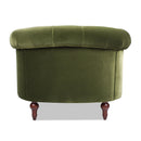 La Rosa Victorian Tufted Upholstered Accent Chair, Olive Green Performance Velvet by HouseOfZazla
