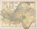Vintage Map of Pittsburgh, Pennsylvania 1891