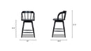 Breda - Turned Bubble Spindle Low Back Counter Stool - Black by HouseOfZazla