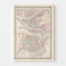 Vintage Map of Pittsburgh, Pennsylvania 1886