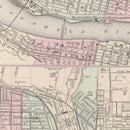 Vintage Map of Pittsburgh, Pennsylvania 1886