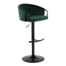 Claire - Contemporary Adjustable Barstool With Swivel With Rounded T Footrest (Set of 2) by HouseOfZazla