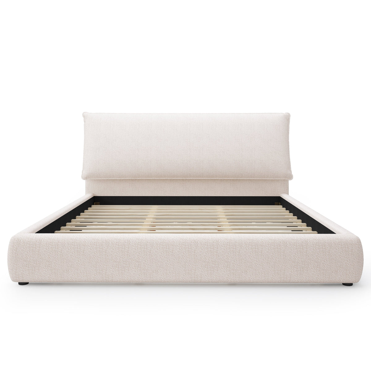 Upholstered Platform Bed Frame with Oversized Plush Pillow Headboard, photo 7 of 10