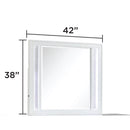 Abigale - Mirror For Dresser Top Made With LED (Includes Only Mirror) - White by HouseOfZazla