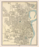 Vintage Map of Omaha, Nebraska 1901