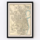 Vintage Map of Omaha, Nebraska 1901