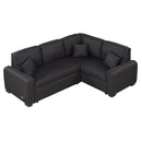 87.4"Sectional Sleeper Sofa with USB Charging Port and Plug Outlet,Pull-Out Sofa Bed with 3 Pillows, L-Shape Chaise for Living Room Small Apartment,Black