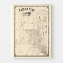 Vintage Map of Omaha, Nebraska 1866