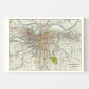 Vintage Map of Kansas City, Kansas 1920