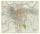 Vintage Map of Kansas City, Kansas 1920