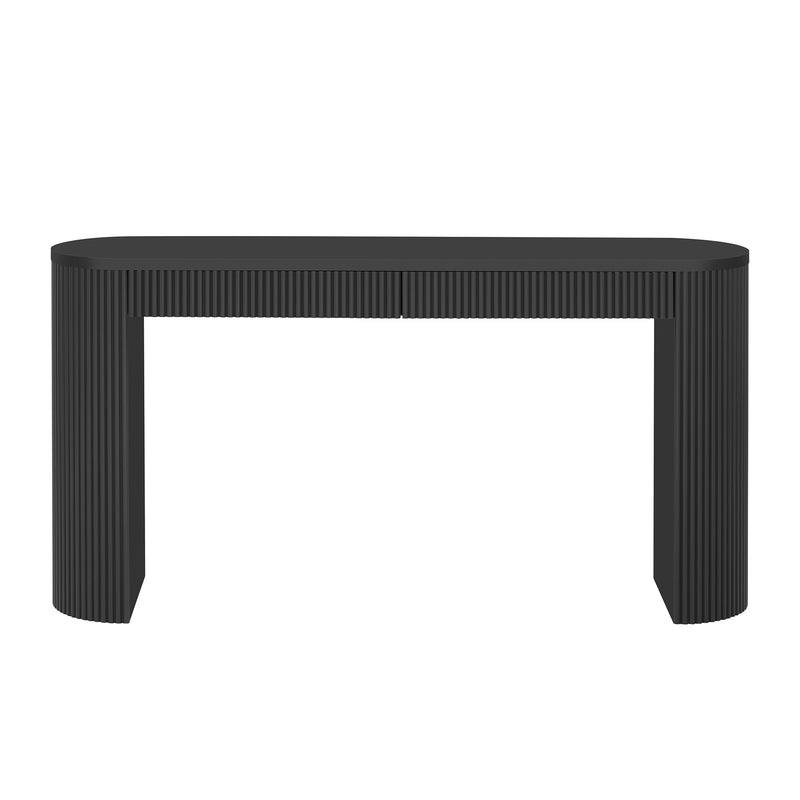 U_STYLE 58.3" Entryway Table with Large Top and Dual Drawers, photo 4 of 9