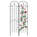 2 Pack Metal Garden Trellis for Climbing Plants Outdoor 86.7" x 19.7" Rustproof Plant Support Rose Trellis Netting Trellis Black