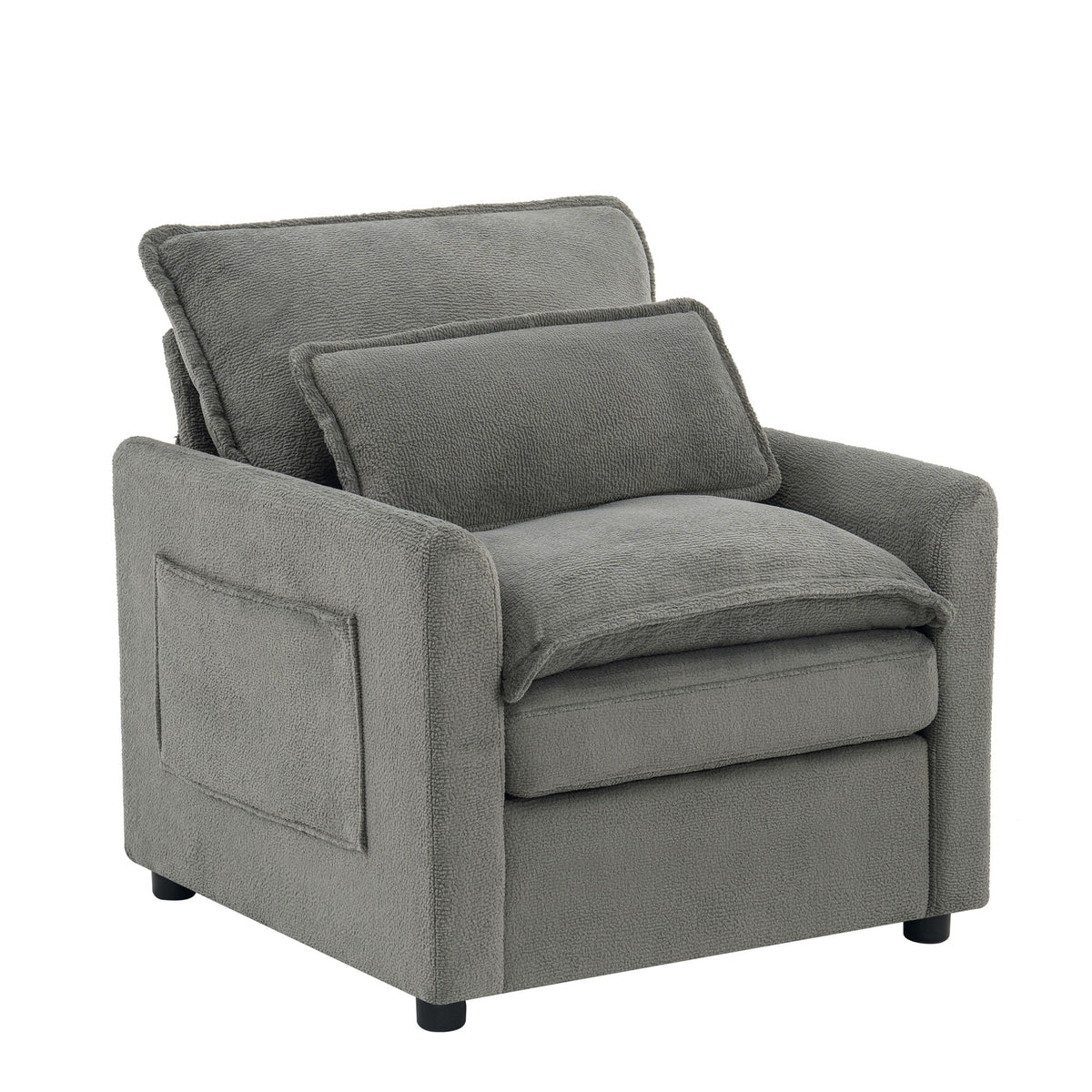 Modern Single Seat Accent Chair With Side Storage Pockets, photo 16 of 40