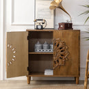 Rustic Hand-Carved Wooden 2-Door Cabinet by HouseOfZazla