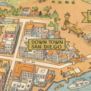 Vintage Map of San Diego, California 1935