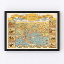 Vintage Map of San Diego, California 1935