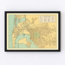 Vintage Map of San Diego, California 1935