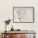 Vintage Map of San Diego County, California 1935